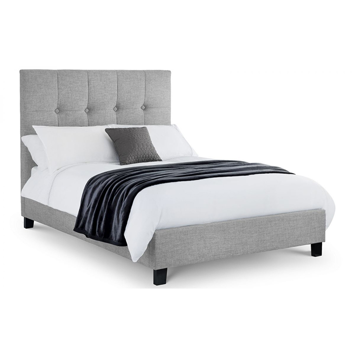 Sorrento Light Grey High Headboard Double Bed - Click Image to Close